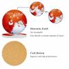 oFloral Red Christmas Coasters for Drinks Santa Claus Happy Holiday Cups Place Mats for Home Decor Set of 2, 4 Inch view 4