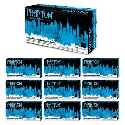 Adenna PHM912 Phantom 6 mil Latex Powder Free Exam Gloves (Black, Small) Box of 1000