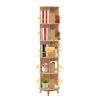 5-Tier Rotating Solid Wood Bookshelf - 360 Spinning Tower for Home, Office, Study & Living Room view 1