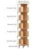 5-Tier Rotating Solid Wood Bookshelf - 360 Spinning Tower for Home, Office, Study & Living Room view 2