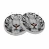 oFloral White Tiger Coasters for Drinks Wild Animal Emerald Eyes Sharp Gaze Cups Place Mats for Home Decor Set of 2, 4 Inch view 1