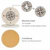 oFloral Compass Coasters for Drinks Pointer Direction Nautical Adventure Cups Place Mats for Home Decor Set of 2, 4 Inch view 4