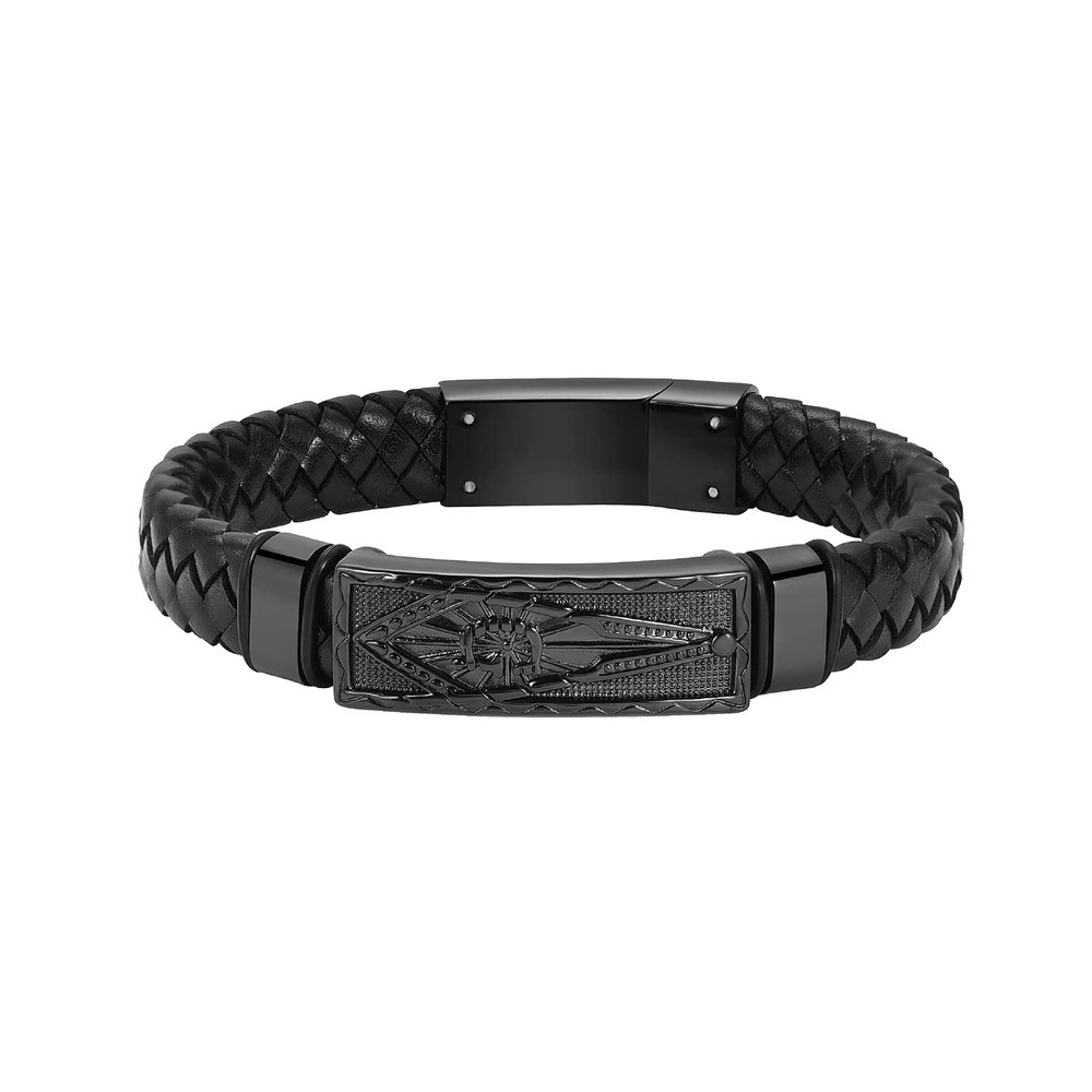BIAIHQIE Cremation Jewelry Urn Bracelet for Ashes for Men Memorial Braided Urn Bangle Keepsake Jewelry,18cm
