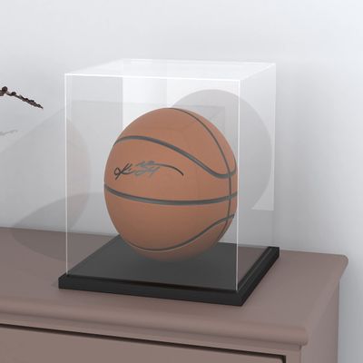 CRMPro Clear Acrylic Display Case with Black Velvet Base, Dust-Proof Acrylic Showcase, Cube Counter-Tops Box for Large Collectibles (11x11x11 inch)