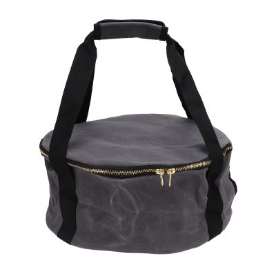 Storage Bag Canvas Zipper Cooker Frying Pan Tableware Storage Bag Camping Tableware Organizers Outdoor Hiking Plate Dishe Bowl Pot Storage Bag Multi-Cooking Utensils Container(Dark Grey)