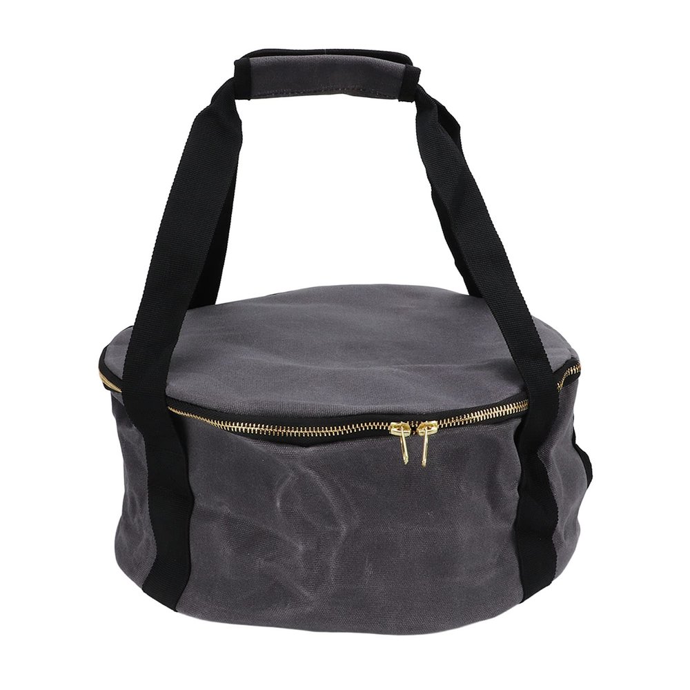 Storage Bag Canvas Zipper Cooker Frying Pan Tableware Storage Bag Camping Tableware Organizers Outdoor Hiking Plate Dishe Bowl Pot Storage Bag Multi-Cooking Utensils Container(Dark Grey)
