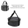 Storage Bag Canvas Zipper Cooker Frying Pan Tableware Storage Bag Camping Tableware Organizers Outdoor Hiking Plate Dishe Bowl Pot Storage Bag Multi-Cooking Utensils Container(Dark Grey) view 3