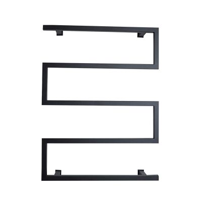 MSUDGH Electric Towel Warmer Wall-Mounted, 5 Square Bar 304 Stainless Steel Heated Towel Rack, 90W Electric Heated Towel Rack for Bathroom, Black