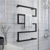 MSUDGH Electric Towel Warmer Wall-Mounted, 5 Square Bar 304 Stainless Steel Heated Towel Rack, 90W Electric Heated Towel Rack for Bathroom, Black view 2