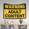 Home Decor Men Warning Adult Content Tapestry Room Decore Tapestries for Bedroom ( Size : 75X100CM ) view 3