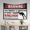 Cool Room Accessories for Teens Boys Warning This Property is Protected by A Highly Trained Kangaroo Tapestry Asthetic Room Decore Home Bar Decor ( Size : 75X92CM ) view 3