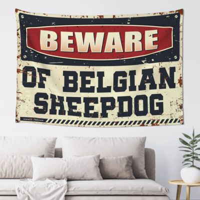 Bar Accessories for Man Cave Beware of Belgian Sheepdog Tapestry Bedroom Decor Aesthetic Men Decor ( Size : 75X100CM )