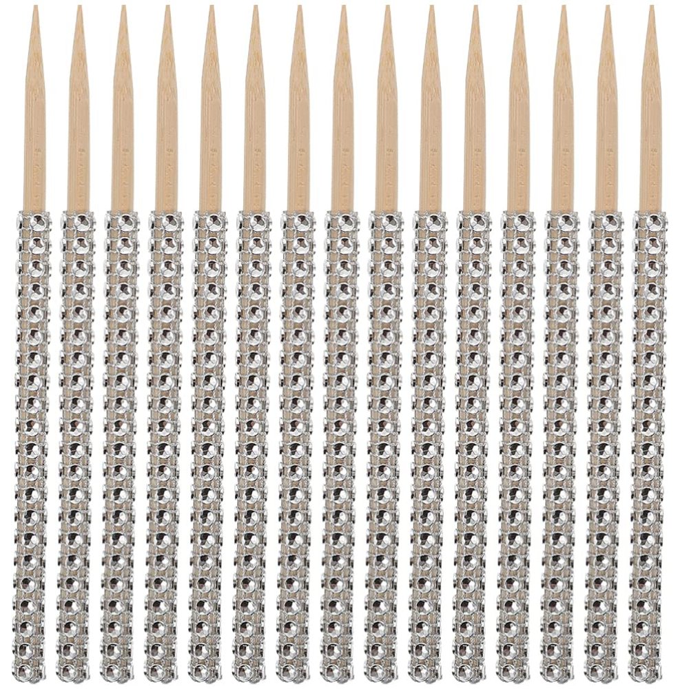 Hemoton 32pcs Stick Cocktail Picks Bling Candy Apples Sticks Cake Stick Food Sticks Cake Pop Sticks Candy Dessert Skewer Corn Dogs Sticks Buffet Sticks Wood Flash Christmas Utenciles