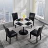 JESONVID Set of 6 PU Dining Chairs, Black Parsons Dinner Chair Set-No Table view 2