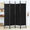 4 Panel 68" H Room Divider Partition Folding Steel Frame Screen Freestanding Privacy Divider Portable Breathable Partition Japanese-Inspired Oriental Shoji Screen Wall Divider for Home Office, Black view 1