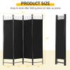 4 Panel 68" H Room Divider Partition Folding Steel Frame Screen Freestanding Privacy Divider Portable Breathable Partition Japanese-Inspired Oriental Shoji Screen Wall Divider for Home Office, Black view 2