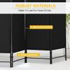 4 Panel 68" H Room Divider Partition Folding Steel Frame Screen Freestanding Privacy Divider Portable Breathable Partition Japanese-Inspired Oriental Shoji Screen Wall Divider for Home Office, Black view 3