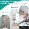 Corner Shower Caddy:125" Adjustable Inside Tension Shower Organizer Tension Pole,Rustproof Bathroom Organizer Shelves for Bathtub Shampoo Conditioner Storage,Floor to Ceiling Standing Showering Rack view 2