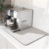 AMOAMI-Coffee Mat Hide Stain Rubber Backed Absorbent Dish Drying Mat for Kitchen Counter-Coffee Bar Accessories Fit Under Coffee Maker, Espresso Machine, Pot, Dish Rack,Light Grey 16X24 view 1