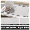 AMOAMI-Coffee Mat Hide Stain Rubber Backed Absorbent Dish Drying Mat for Kitchen Counter-Coffee Bar Accessories Fit Under Coffee Maker, Espresso Machine, Pot, Dish Rack,Light Grey 16X24 view 3