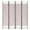 4 Panel 68" H Room Divider Partition Folding Steel Frame Screen Freestanding Privacy Divider Portable Breathable Partition Japanese-Inspired Oriental Shoji Screen Wall Divider for Home Office, Tan view 1
