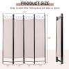 4 Panel 68" H Room Divider Partition Folding Steel Frame Screen Freestanding Privacy Divider Portable Breathable Partition Japanese-Inspired Oriental Shoji Screen Wall Divider for Home Office, Tan view 2