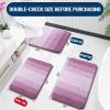 OLANLY Luxury Toilet Rugs U-Shaped 24x20, Extra Soft and Absorbent Microfiber Bathroom Rugs, Non-Slip Plush Shaggy Bath Mat, Machine Wash Dry, Contour Bathroom Mats for Toilet Base, Pinkish-Purple view 2
