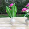 A Pair of Fake Flower Clay Lotus with Ceramic Vase for Buddha Worship view 3