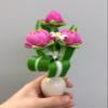 A Pair of Fake Flower Clay Lotus with Ceramic Vase for Buddha Worship view 4