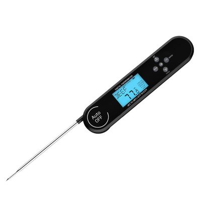 Feiyx Instant Read Thermometer,Accurate,Thermometer with Foldable long Probe,for Grill and Cooking (Color : Black)