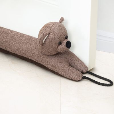 Marwood Under Door Draft Stopper Decorative Wind Stopper 36 inch for Door & Window, Weighted Animal Air Draft Stopper Snake Noise Blocker for Bottom of Door with Hanging Loops -Bear