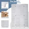 4 Panel 67" H Room Divider Partition Folding Wood Frame Screen Freestanding Privacy Divider Portable Breathable Partition Japanese-Inspired Oriental Shoji Screen Wall Divider for Home Office, White view 3
