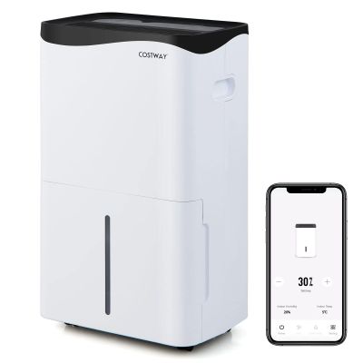 COSTWAY 5,500 Sq. Ft Dehumidifier for Basement & Large Room, 100 Pint Dehumidifier with Smart App & Alexa Voice Control, 4 Modes, 2 Speeds, 24H Timer, Low Noise