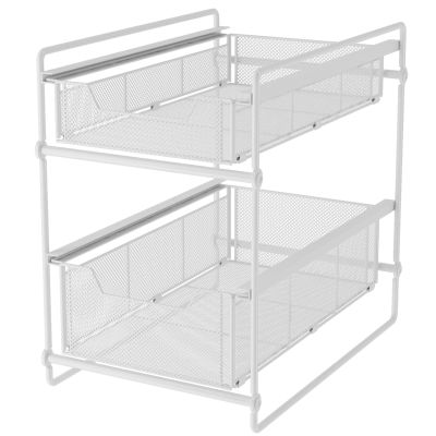 Cabinet Organizer Drawer, Under Sink Organizers And Storage 2-Tier Under Cabinet Bathroom Organizer Sliding Drawer LYWY (Color : White, Size : 40x27x40cm)