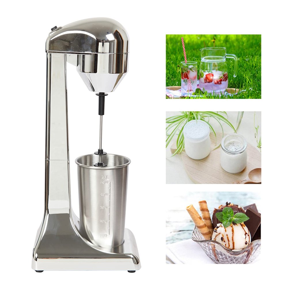 Milkshake Maker Machine,Commercial Electric Milkshake Machine with Stainless Cup,Two-Speed Stainless Steel Milkshake Mixer Smoothie Machine Drink Mixer for Restaurant Cafe Bar 100W (Silver)