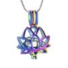 SHEIL Stainless Steel Lotus Cremation Locket Necklace for Ashes of Human Pet Keepsake Memorial Urn Jewelry Pendant view 1