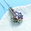 SHEIL Stainless Steel Lotus Cremation Locket Necklace for Ashes of Human Pet Keepsake Memorial Urn Jewelry Pendant view 4
