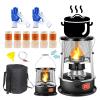 MMLeYN 4.5L Height Adjustable Kerosene Heater Stove, Indoor Kerosene Heater with 6 Wicks and 2 Pairs of Gloves, Removable Top Cover No Electricity Heater, for Camping, Tent, Heating, Cooking view 1