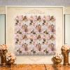 6 Pcs Artificial Flowers Wall Champagne and Pink Romantic Flower Wall for Background Decoration Silk Roses Hanging Wall Panel Wedding Photography Venue Main Road Decor Silk Flower Panels view 3