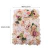 6 Pcs Artificial Flowers Wall Champagne and Pink Romantic Flower Wall for Background Decoration Silk Roses Hanging Wall Panel Wedding Photography Venue Main Road Decor Silk Flower Panels view 4