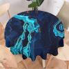 Kazynee Dark Blue Marble Print Tablecloth - 70" Round Tablecloths for Circular Table Cover with Luxury Watercolor Ink Art Pattern,Great for Parties,Weddings,Kitchen,Wrinkle-Resistant Table Cover view 1