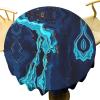 Kazynee Dark Blue Marble Print Tablecloth - 70" Round Tablecloths for Circular Table Cover with Luxury Watercolor Ink Art Pattern,Great for Parties,Weddings,Kitchen,Wrinkle-Resistant Table Cover view 2