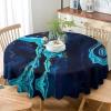 Kazynee Dark Blue Marble Print Tablecloth - 70" Round Tablecloths for Circular Table Cover with Luxury Watercolor Ink Art Pattern,Great for Parties,Weddings,Kitchen,Wrinkle-Resistant Table Cover view 4