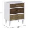Inspire Q 3-Drawer Modern Wood & Metal Nightstand in White/Natural view 3