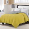 300 GSM Soft Microfiber Reversible Down Alternative Comforter Silver/Gold Yellow Oversized King (98 x 120) Inches view 1