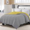 300 GSM Soft Microfiber Reversible Down Alternative Comforter Silver/Gold Yellow Oversized King (98 x 120) Inches view 2