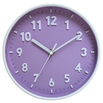 Non-Ticking Silent Decorative Clocks,Wall Clock, Convenient,Wall Decoration,Decorative Clock for Home Kitchen Cafe Hotel Office Decor (8IN Purple)