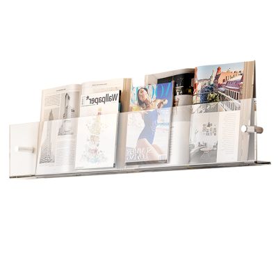ZIMGOD Transparent Magazine Rack, Wall Mount Magazine Holder Stand, Document Catalog Book Storage Stand Organizer, Eye-catching Pamphlet Holders (Size : 100cm/39.4")