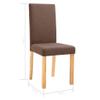 vidaXL 4-Piece Dining Chairs - Elegant and Comfortable Brown Fabric Upholstered Dining Room Seats with Solid Wood Frame. view 2