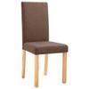 vidaXL 4-Piece Dining Chairs - Elegant and Comfortable Brown Fabric Upholstered Dining Room Seats with Solid Wood Frame. view 3